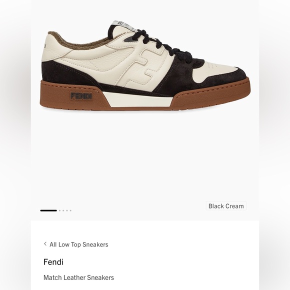 Fendi Black and Cream Leather Sneakers